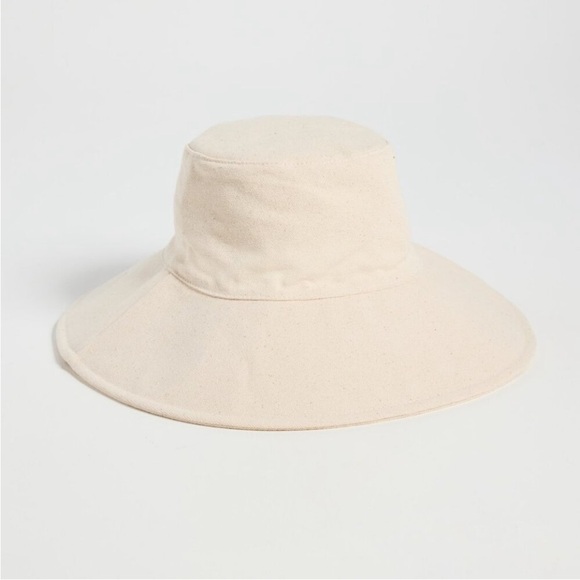WYETH Sun Resort Hat Canvas Natural Ecru Cream Wide-Brim Hat Packable - Picture 2 of 16